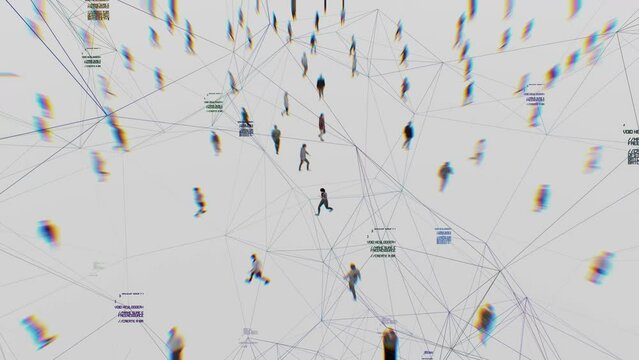 The system's algorithms analyse the movement of people walking down the street on their own business.