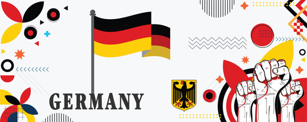 Germany national day banner design vector eps - obrazy, fototapety, plakaty