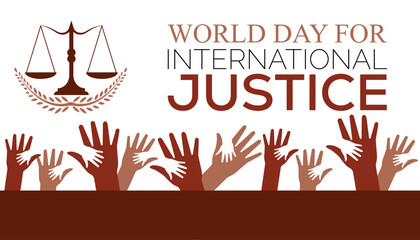 International justice day greetings.banner design template Vector illustration background design.