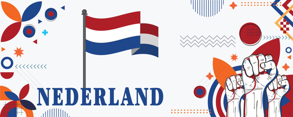 Nederland national day banner design vector eps