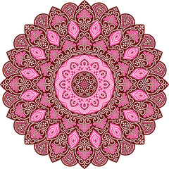 colorful vector Indian chunri mandala round design.