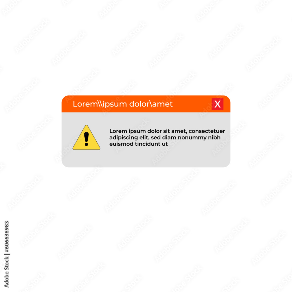 Poster the notification pop up. isolated vector illustration. boxes template for iphone. windows xp. window