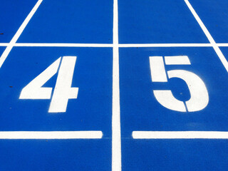 Stadium runway or athlete's track start number (4) (5). Tracks are rubber man-made tracks used in athletics.