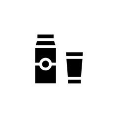 glass and bottle icon vector graphic with colors