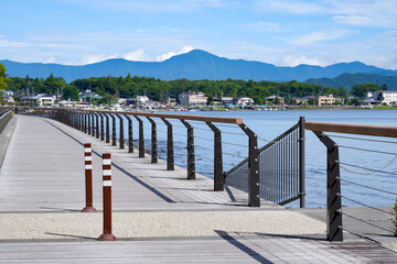 山中湖岸の遊歩道