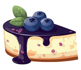 Freshly baked cheesecake with blueberries