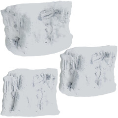 3d illustration of steep ice cliffs isolated on transparent background