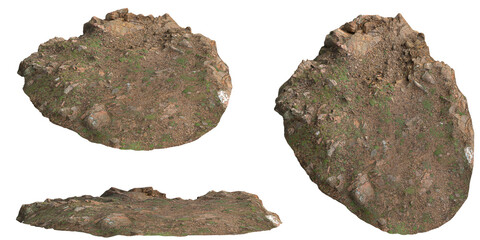 3d illustration of ground, dry isolated on transparent background