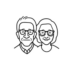 Grandparents vector illustration isolated on transparent background