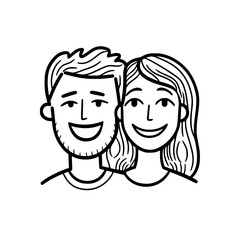 Young couple vector illustration isolated on transparent background