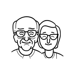 Grandparents vector illustration isolated on transparent background