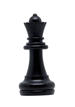 Black queen chess piece on transparent background