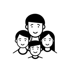 Obraz na płótnie Canvas Family of four vector illustration isolated on transparent background