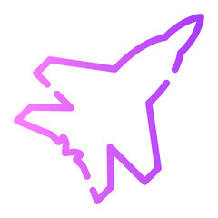 fighter plane Line Gradient Icon