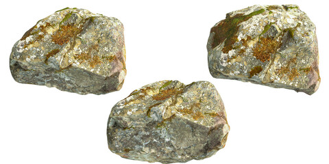 Fototapeta na wymiar 3d illustration of single rocks isolated on transparent background