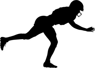 Digital png black silhouette of american football player on transparent background