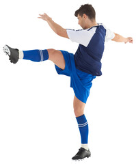 Digital png photo of caucasian male football player on transparent background © vectorfusionart