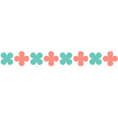 Digital png illustration of row of red and green flowers on transparent background