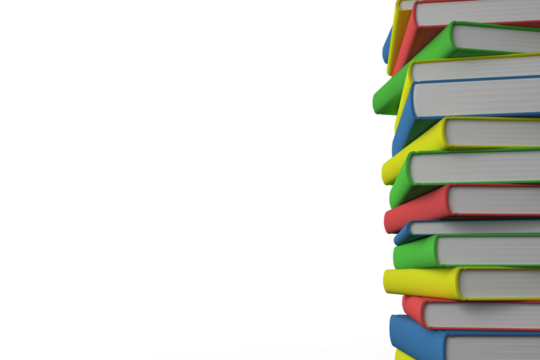 Digital png illustration of stack of books on transparent background