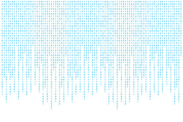 Digital png illustration of blue binary coding on transparent background