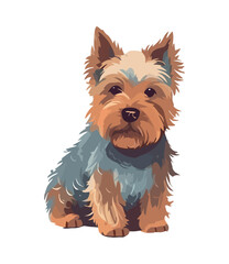 Cute purebred terrier sitting outdoors