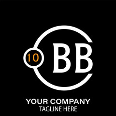 Bb Letter Logo design. black background. Bb Letter Logo Circular Concept. Logo circle modern abstract. - obrazy, fototapety, plakaty