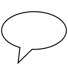Digital png illustration of white speech bubble with copy space on transparent background