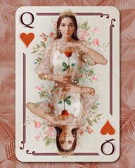 Queen of hearts playing card © Maria Ponomaryova