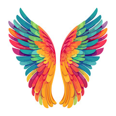 Fototapeta na wymiar feather wings bright color