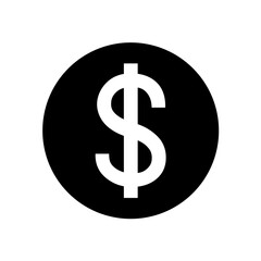 cicle US dollar currency symbol on transpaent background file format png