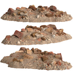 3d illustration of old rubble isolated on transparent background