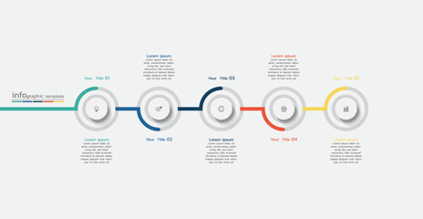 Presentation business infographic template design with 5 steps