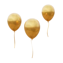 Fotobehang three golden party balloons isolated/cutout © AK082
