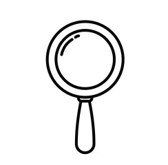 Cute magnifying glass back to school cartoon outline icon