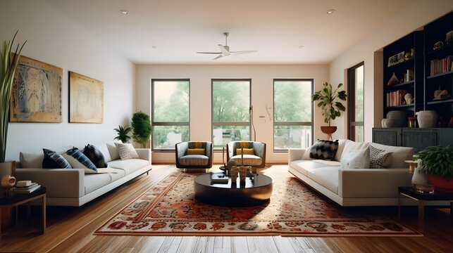 living room interior. generative AI
