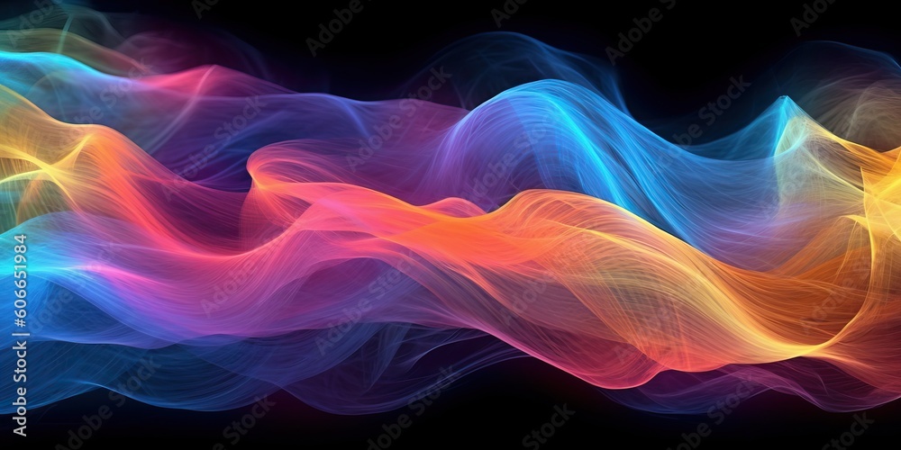 Canvas Prints abstract multicolored swirling background, generative ai