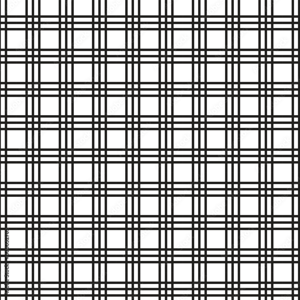 Poster abstract seamless geometric black 3 line fence repeat pattern art.
