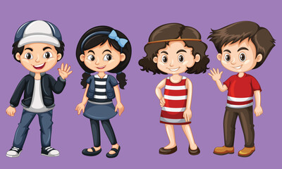 Children from different countries stock illustration