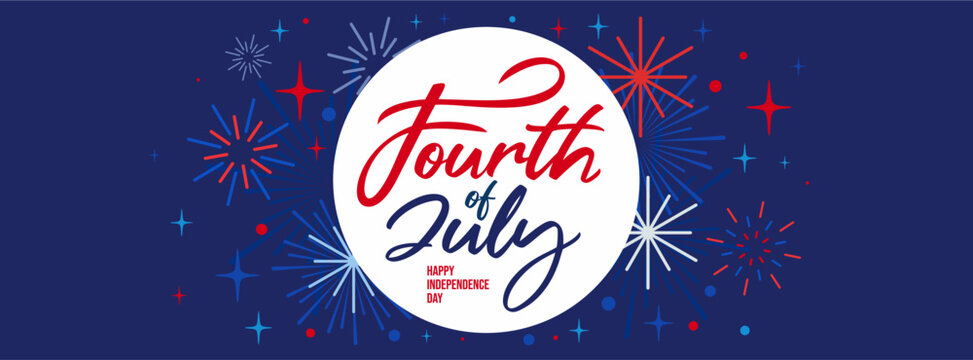 4th of july, fourth of july, clipart, sale, banner, poster, social media posts, flyer, background, fireworks, celebrations, vector, ads for Independence day, USA. 4th of july calligraphy, handwriting
