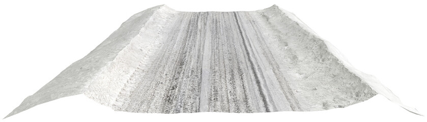 3d illustration of snow covered road isolated on transparent background