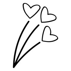 heart doodle element