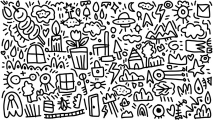 doodle crowd mind vector hand drawn