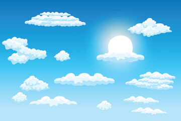 Cloud Background Design, Sky Landscape Illustration, Decoration Vector, Banners And Posters