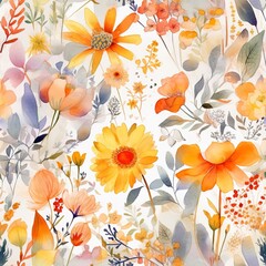 Vintage Silk Embroidery Floral Textile Digital Paper,  - obrazy, fototapety, plakaty