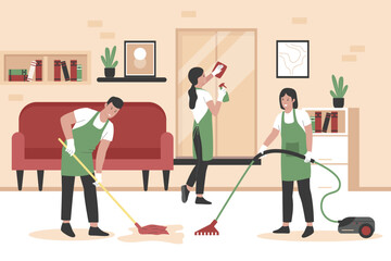 Home cleanup illustration background. Illustration for website, landing page, mobile app, poster and banner. Trendy flat vector illustration
