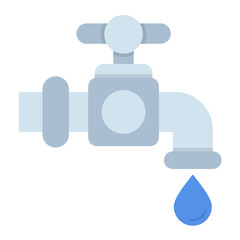 Water Tap Flat Icon