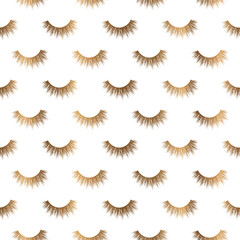 Gold lashes seamless vector pattern