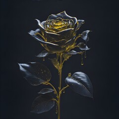 Enigmatic Ebon Blossom: Iconic Black Rose Image for Adobe Stock - A Captivating Visual Marvel! V.3