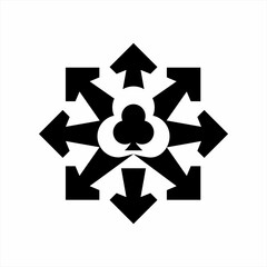 Ace blackjack logo design with arrow direction collection.