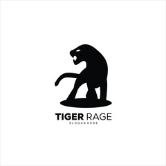 silhouette tiger rage design logo